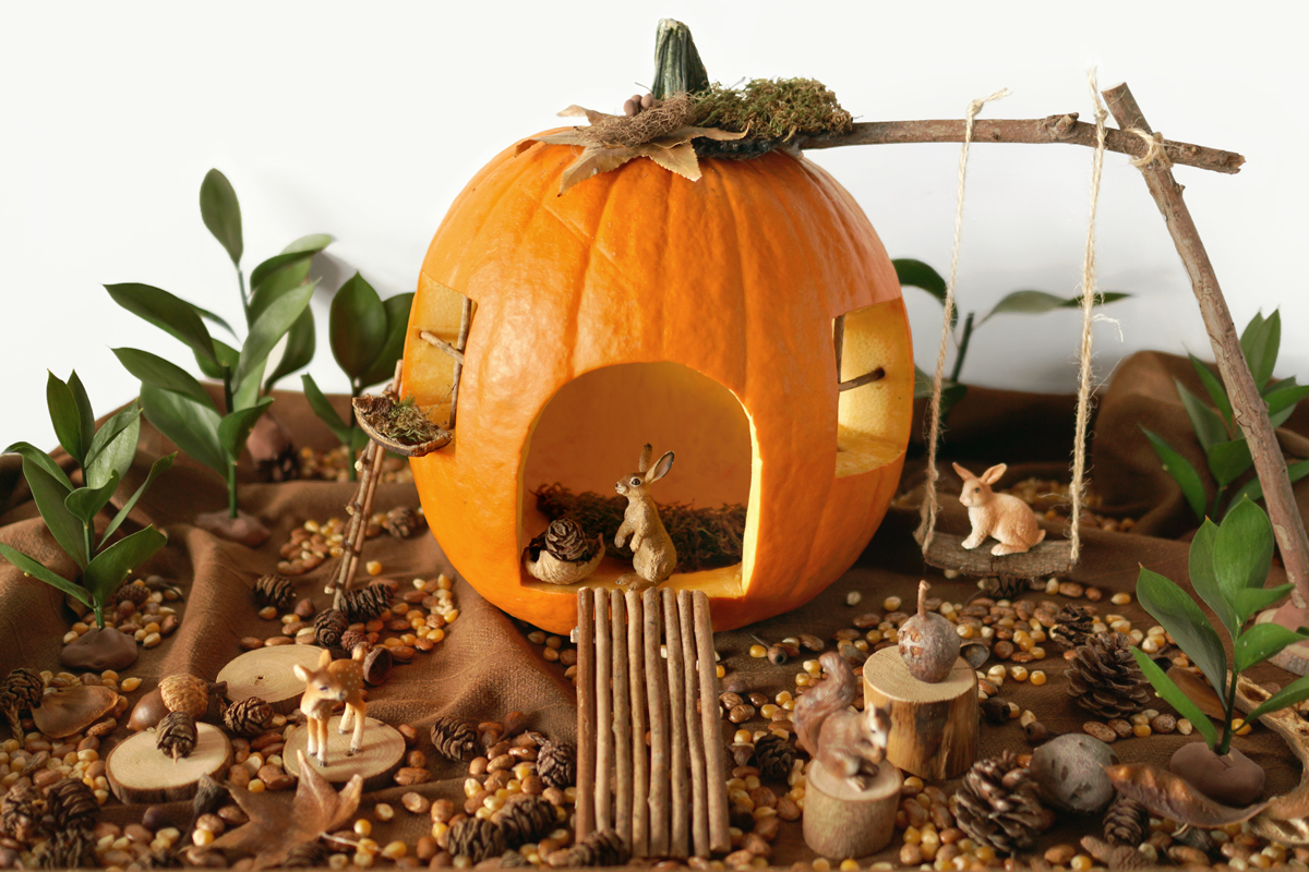 DIY Halloween Pumpkin Fairy House - Woodlark Blog