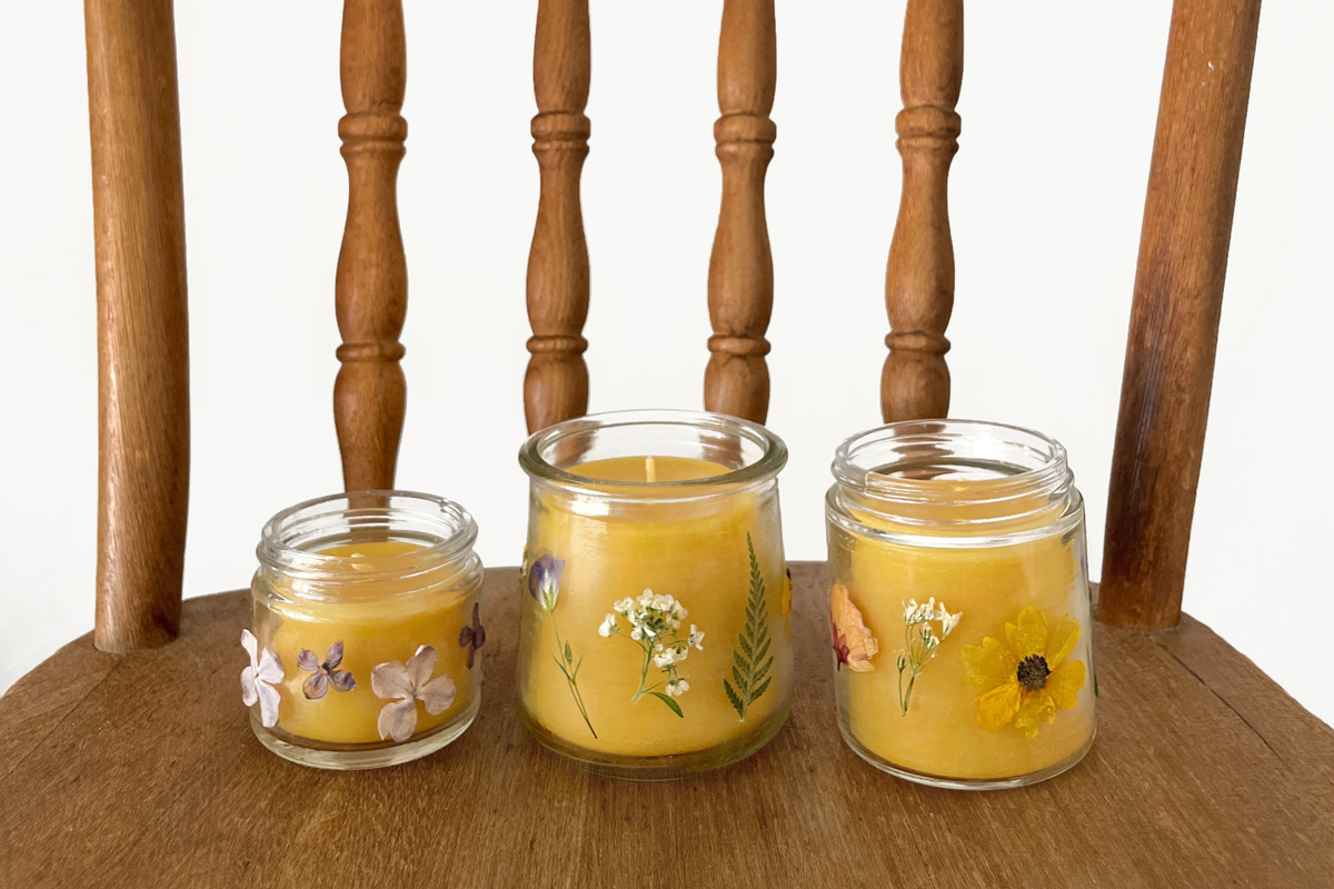 How to Make Beeswax Candles in Recycled Jars - Woodlark Blog